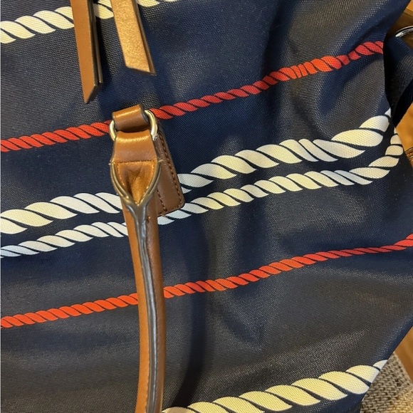 Tommy Hilfiger Patriotic Striped Tote Bag with Brown Handles - Picture 12 of 14